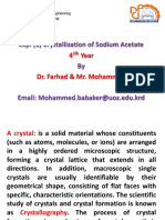 Exp. (1) Crystallization of Sodium Acetate By: Year Dr. Farhad & Mr. Mohammed