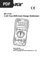 MT-1710 3-3/4 True-RMS Auto Range Multimeter: User's Manual 1 Edition, 2013/11/21