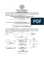 Certificate of Accreditation: Ligas Kooperatiba NG Bayan Sa Pagpapaunlad (LKBP)
