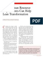 How Human Resource Departments Can Help Lean Transformation: in Brief