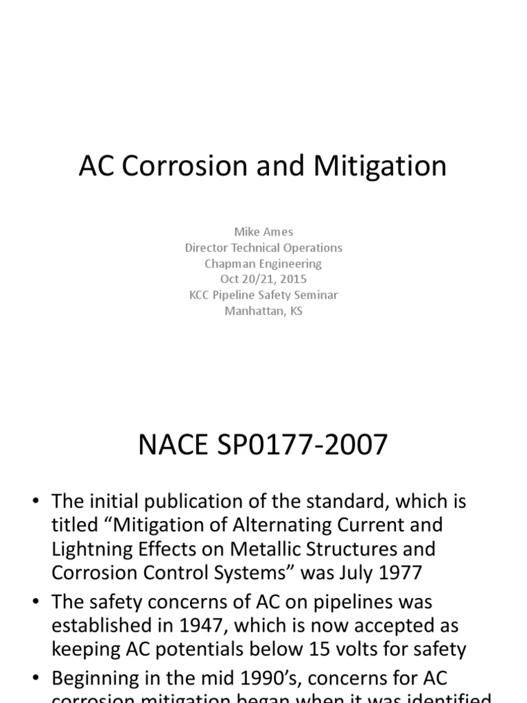 AC Corrosion Mitigation Overview | PDF | Electric Power Transmission ...