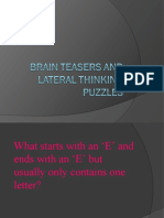 Brain Teasers and Lateral Thinking Puzzles