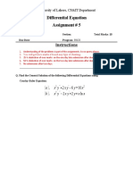 Differential Equation Assignment # 5: Instructions