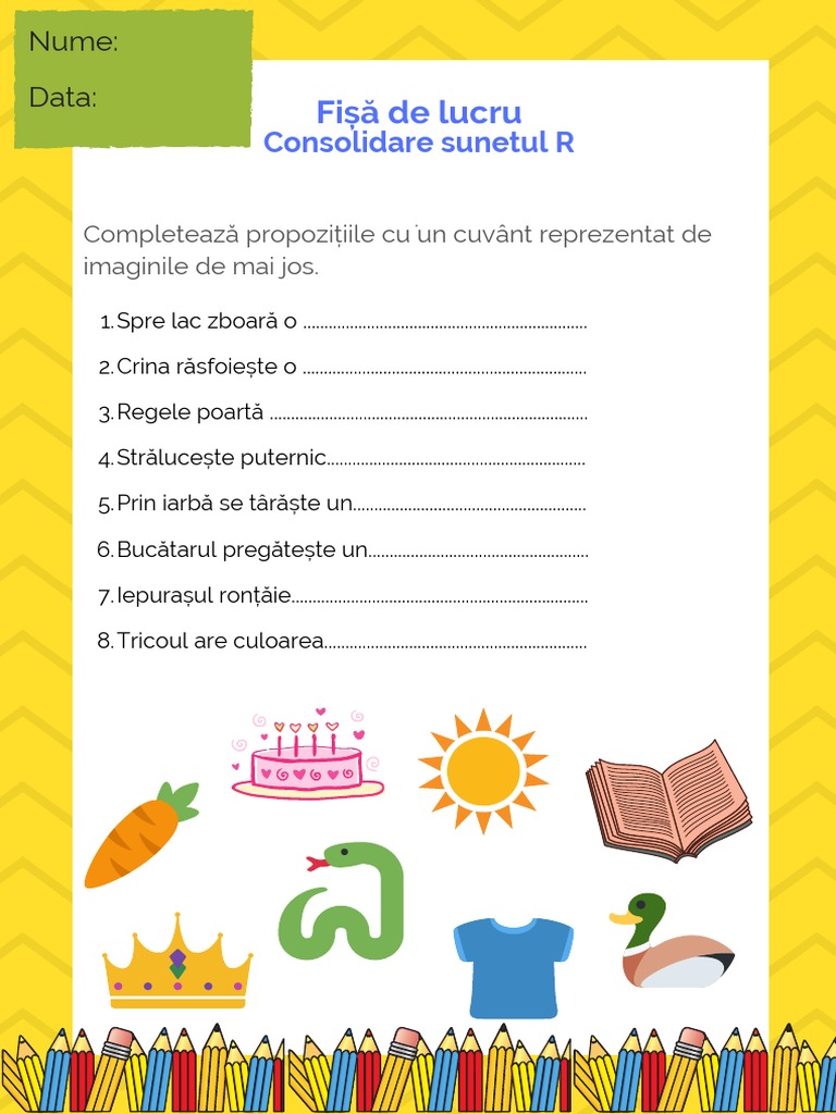 Consolidare Sunetul R Propozitii 1 PDF | PDF