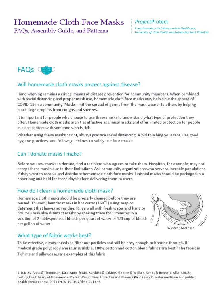 DIY Cloth Face Mask Instructions | PDF | Sewing | Seam (Sewing)