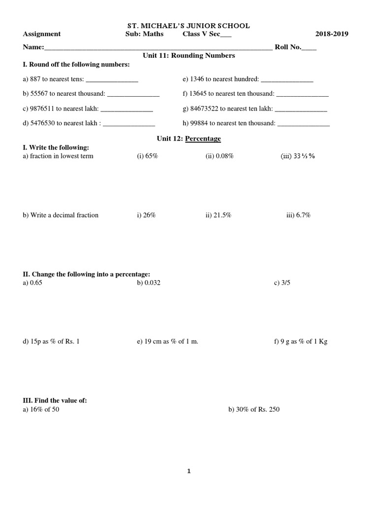 Class V Maths EV III 2018 2019 | PDF | Triangle | Rectangle