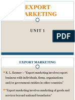 Export Marketing: Unit 1