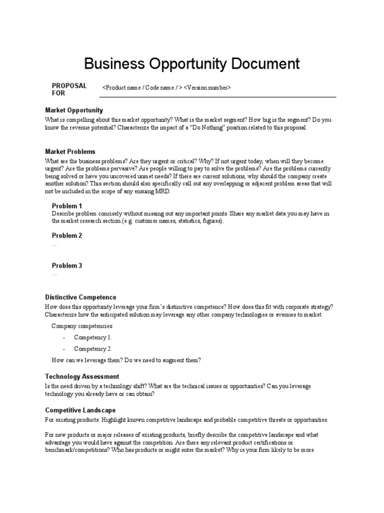 Business Opportunity Document Template.docx Market Analysis Market (Economics)