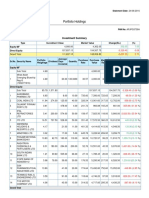 Portfolio Holdings: Investment Summary