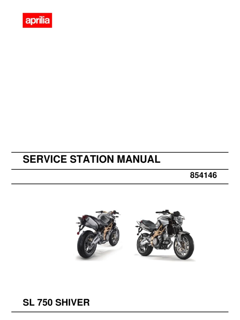 Aprilia Shiver Service Manual 2007 | Screw | Internal Combustion Engine