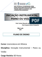 Slide de Capacitação - Iniciação Intrumental Piano e Violão