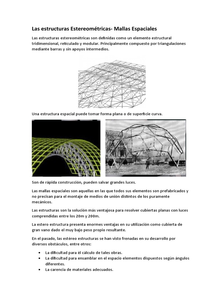 Estructuras Estereométricas y Mallas Espaciales | PDF | Tecnología