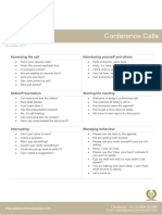 Conference Calls: Accessing The Call Introducing Yourself and Others