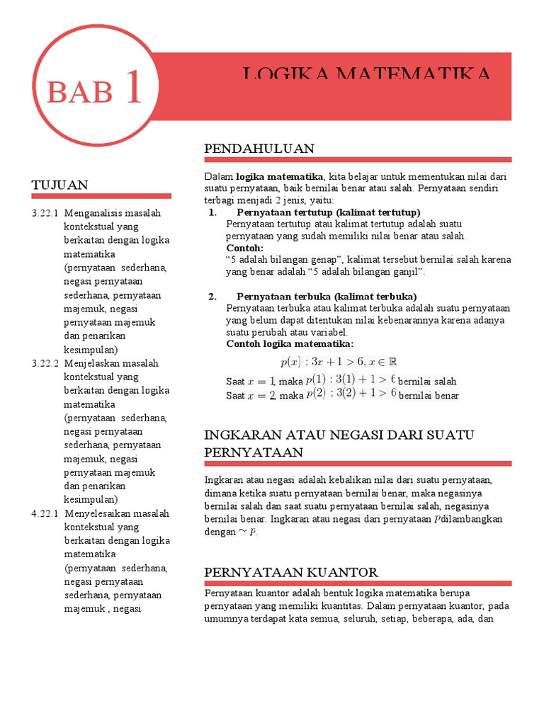 Materi Logika Matematika Kelas 11 | PDF