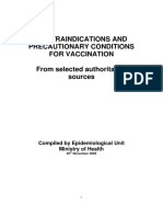 Contraindications and Precautionary Conditions For Vaccinati