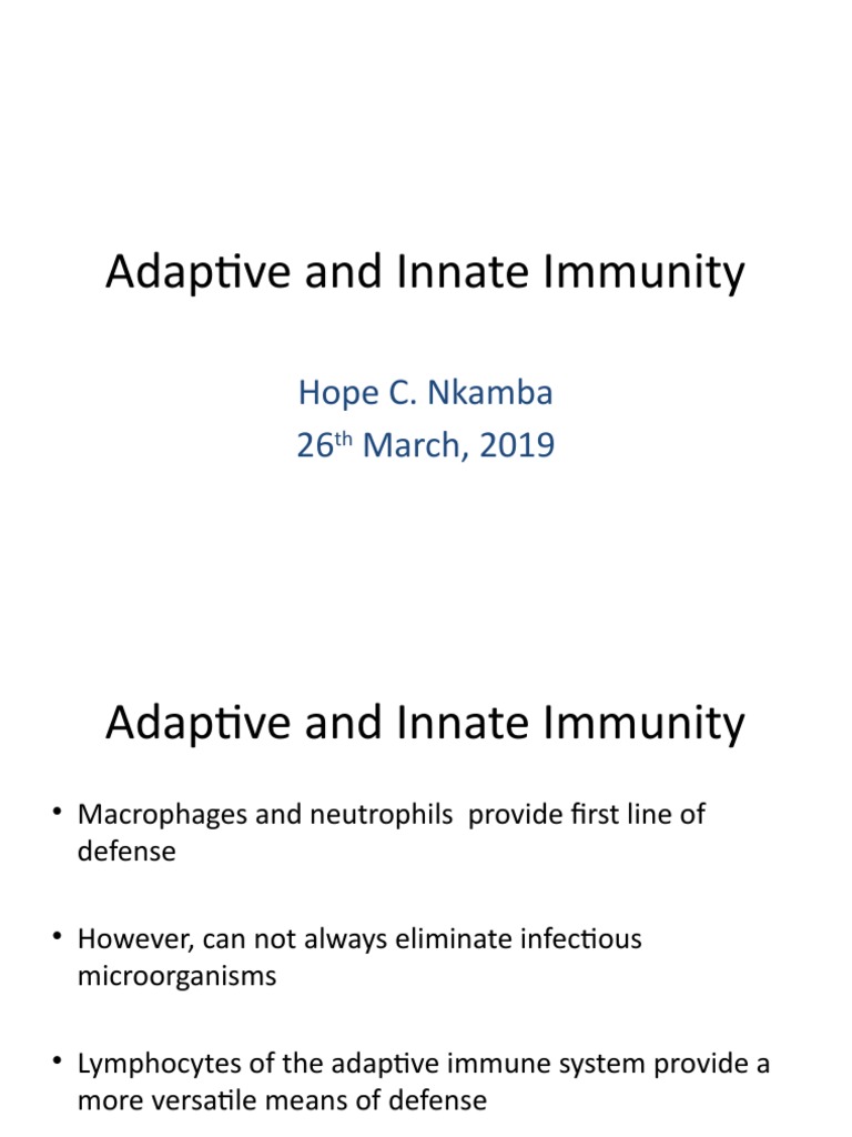 Innate vs Adaptive Immunity Overview | PDF | Self-Improvement | Wellness