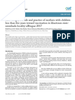 Knowledge, Attitude and Practice of Mothers With Children Less Than Five Years Toward Vaccination in Khartoum State-Ummbada Locality-Allbugaa-2017
