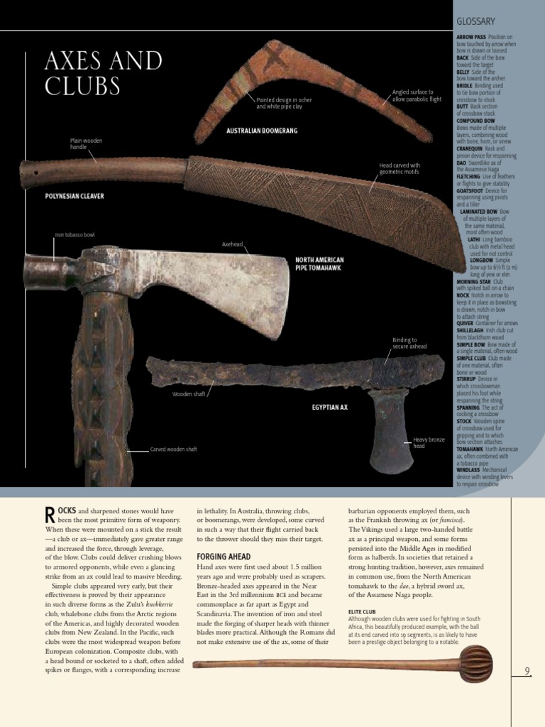 Visual History of Axes and Clubs | PDF | Bow And Arrow | Arrow