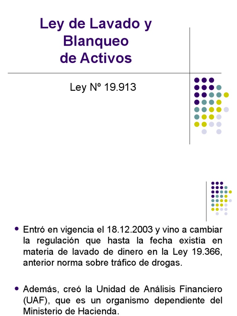Ley de Lavado de Activos y UAF | PDF | Lavado de dinero | Crimen y ...