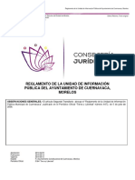 Reglamento de La Unidad de Informacion Publica Del Ayuntamiento de Cuernavaca