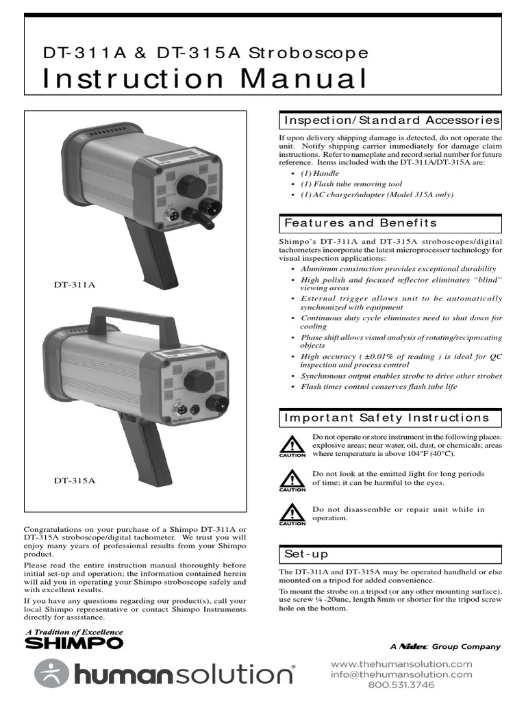 Understanding How to Use a Shimpo DT311A or DT315A Stroboscope A