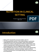 Nutrition in Clinical Setting: Theodore Isaiah Miguel M. Nate BSN - Ii A
