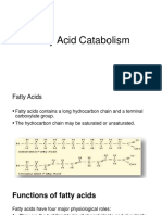 Fatty Acid Catabolism 