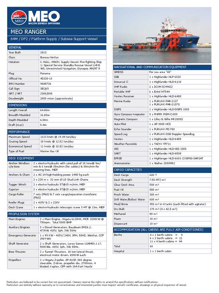 MEO Ranger | PDF | Marine Propulsion | Shipping