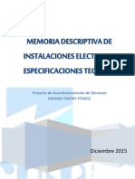 Memoria Descriptiva de Instalaciones Electricas OTF PDF
