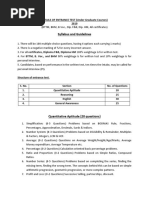 Syllabus and Guidelines: DETAILS OF ENTRANCE TEST (Under Graduate Courses) 2019