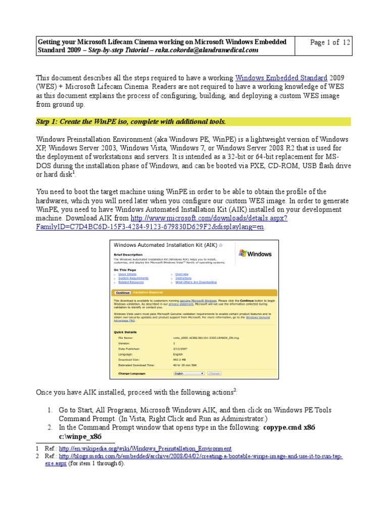 Microsoft Lifecam On Windows Embedded Standard 09 Ibm Pc Compatibles Microsoft Windows