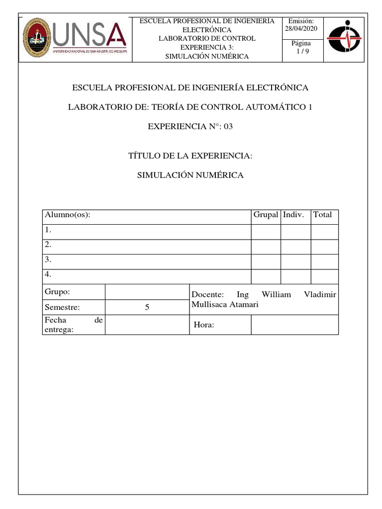 Laboratorio 3 Tca1 - Simulacion Numerica | PDF | Simulación ...