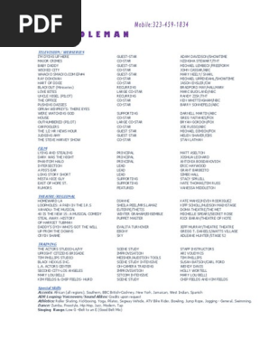 acting resume 2019
