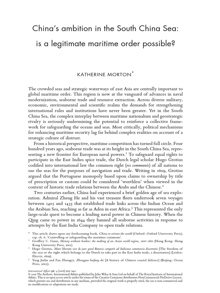 Chinas Ambition in The South China Sea Is A Legit PDF | PDF ...
