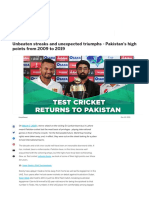 Unbeaten Streaks and Unexpected Triumphs - Pakistan's High Points From 2009 To 2019