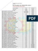 ELECTRICIDAD INDUSTRIAL - Resultados EXAMEN DE ADMISIÓN 2020-I PDF