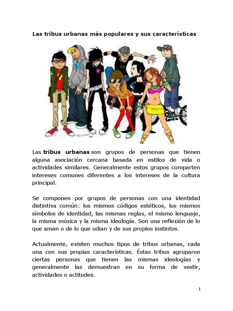 Las Tribus Urbanas Más Populares y Sus Características | PDF | Ropa