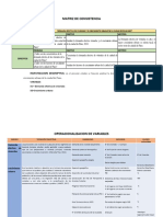 Matriz de Consistencia y Variables