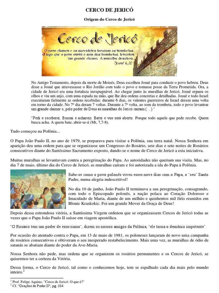 Cerco de Jericó: Guia de Oração e Prática | PDF | Josué | Rosário