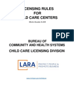 Licensing Rules FOR Child Care Centers