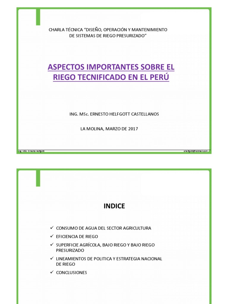 El Riego Tecnificado en El Perú PDF Riego Hidrología Y Urbanismo