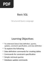 Basic SQL: Structured Query Language