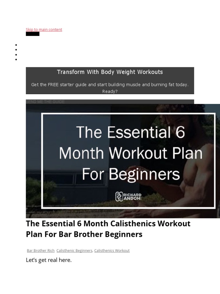 Street Workout For Beginners - Free Workout Program HERE