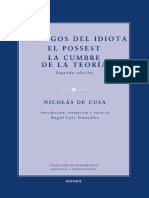 De Cusa, Nicolás. Diálogos Del Idiota; El Possest; La Cumbre de La Teoría