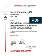 Hallite Seals Americas ISO 9001 Certificate (Español) Aug 2017-Signed