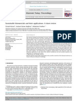 Sustainable Biomaterials and Their Applications - A Short Review