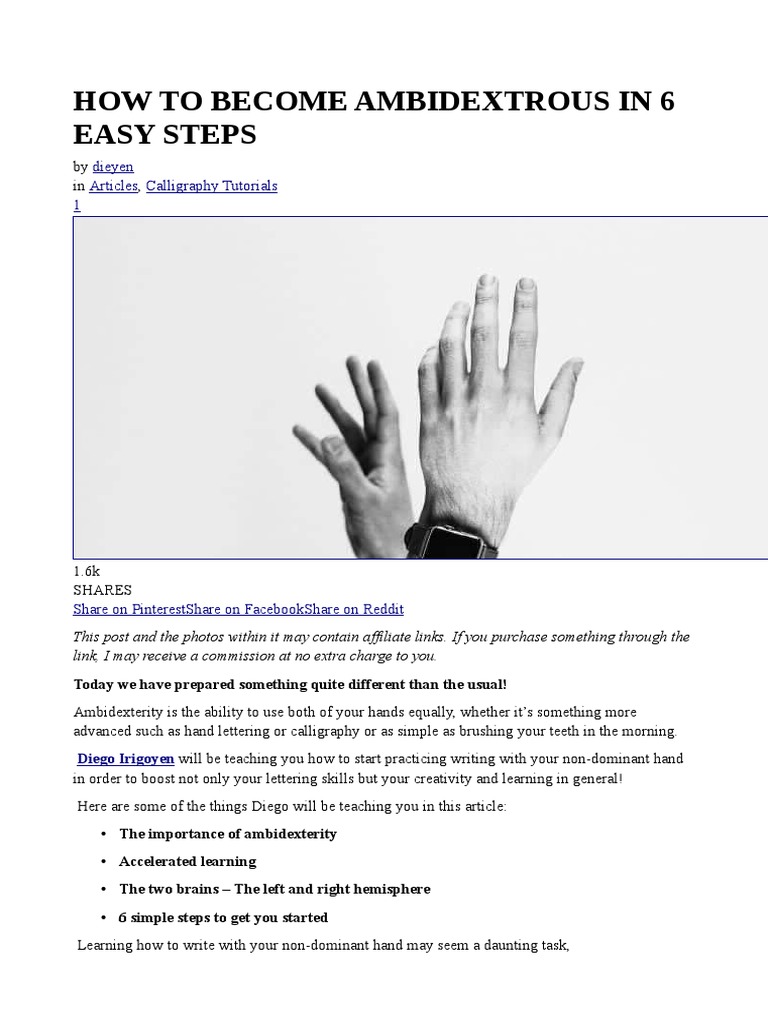 How To Ambidextrous in 6 Easy Steps PDF Awareness Handedness