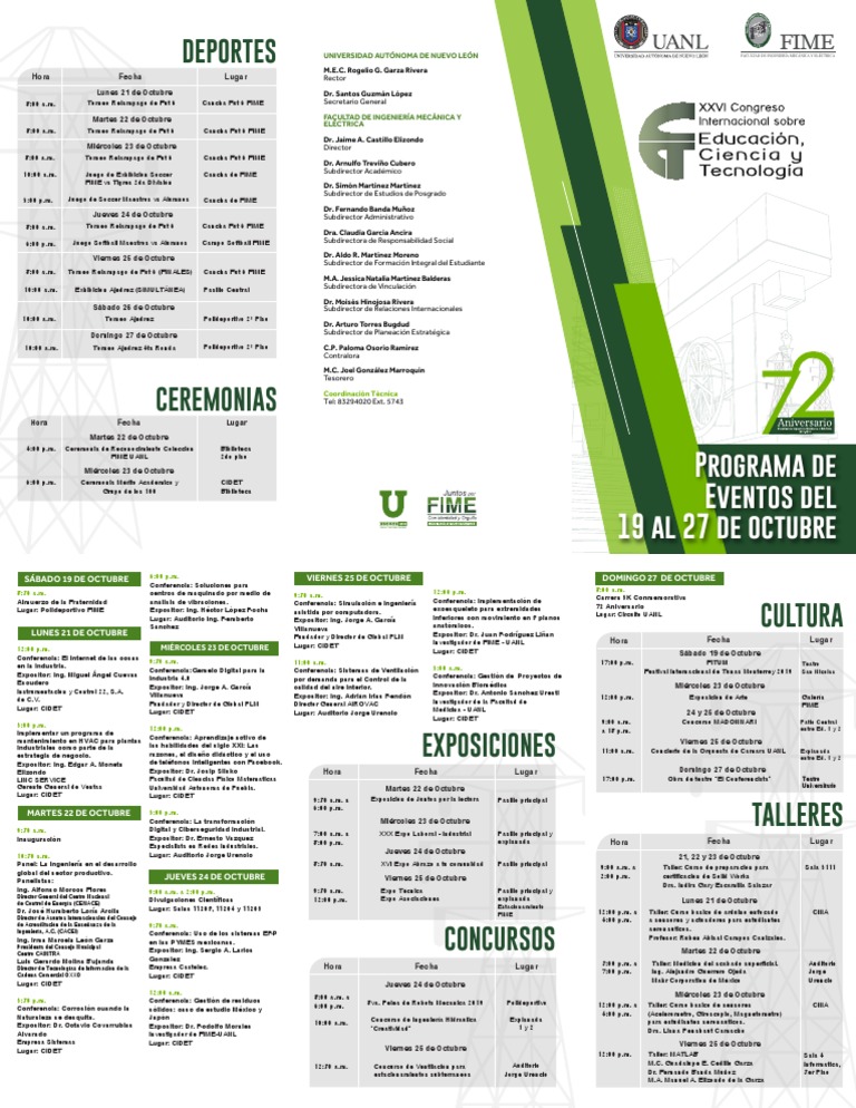 Eventos Académicos y Deportivos FIME | PDF | Science | Ciencia y Tecnología