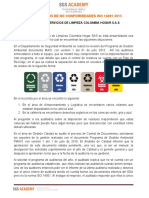 Identificación de No Conformidades Iso 14001:2015: Empresa de Servicios de Limpieza Colombia Hogar S.A.S