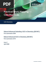 GCE Chemistry 8CH01 Practical Work Mapping